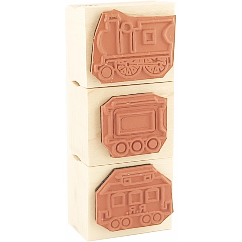 Stamps by Impression 3 piece Train Set Rubber Stamps