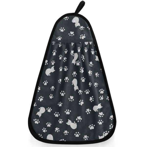 visesunny Hand Towel for Kitchen Bathroom Decor Cat Paw Print