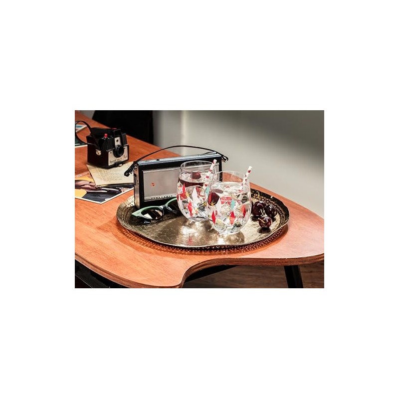 Abbott Collection Home 27-BOWLERAMA-SG Diamond Stemless Goblet, 5 inches high,