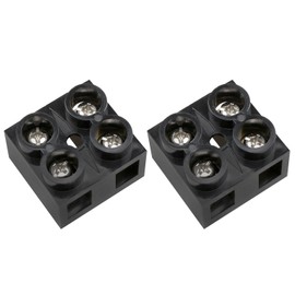 Dookoe 500V 60A 2 Position Double Row Screw Terminal Block Dual Row Electrical Barrier Terminal Strip Block-2PCS