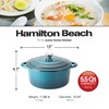 Hamilton Beach Enameled Cast Iron Dutch Oven 5.5-Quart Navy, Cream