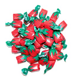 Strawberry Filled Hard Candy Bon Bons | Individually Wrapped | Deliciously Sweet Candy with Soft Center | Bulk 1 lb