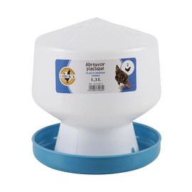 Horizont Plastic Chicken Drinker, Blue, Reliable Water Dispenser for Chickens, 1.3 L