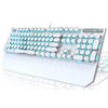 Camiysn Typewriter Style Mechanical Gaming Keyboard, White Retro Punk Gaming