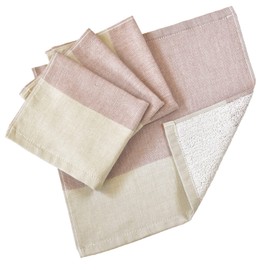 Bloom Made in Japan Gauze Towels, Set of 4, Koyomi Hand Towels and Face Wash Towels, Skin-friendly, Soft, Absorbent, Quick Drying, Senshu Towels, 12.6×13.8 inches (Akane)