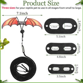 Chivao 5 Pieces Bearded Dragon Accessories Toy Set Bearded Dragon Leashes and Harnesses S/M/L 3 Size Packed Lizard Harness Mini Scooter Lizard Helmet Hats Adjustable Leash(Orange)