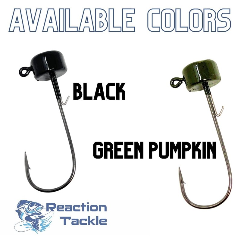 Reaction Tackle Lead Mushroom JigHead 1/16oz - Black - EWG