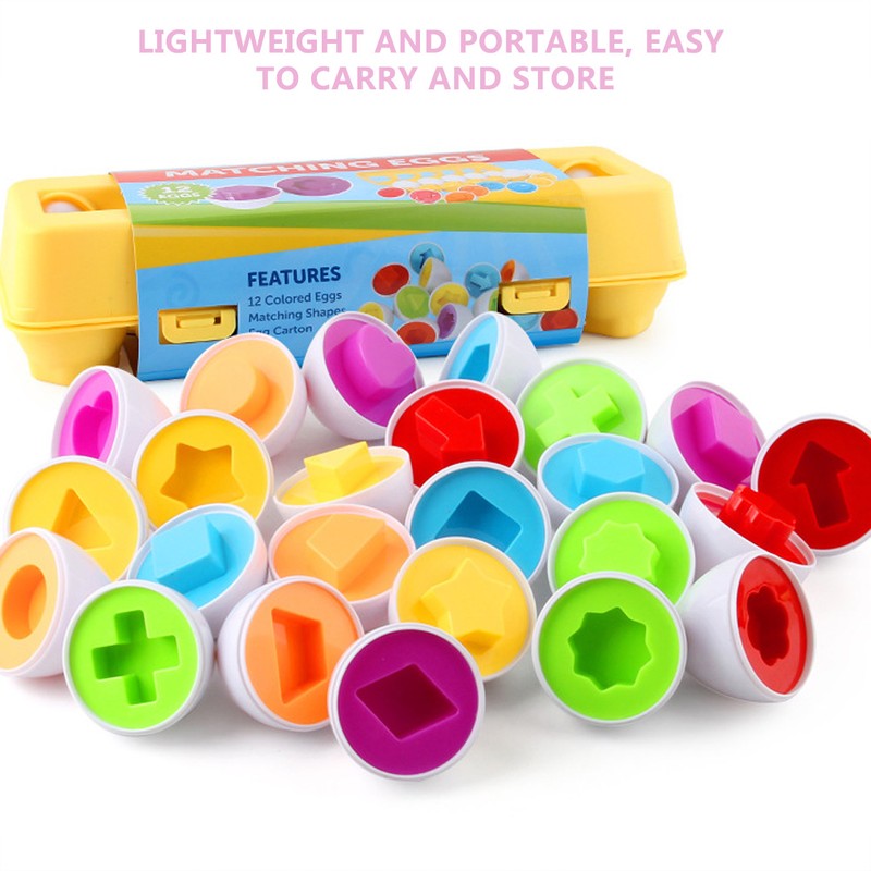 12pcs Matching Eggs Toy Set Children Early Educational Recognition Learning