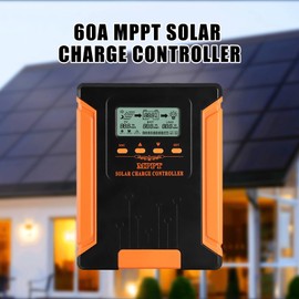 ATMOREA 60 Amp MPPT Solar Charge Controller - 12V 24V 36V 48V Auto Adaptive - LCD Display -Dual Fans Cooling- Supports up to 180V PV Input for AGM, Gel, Flooded and Lithium Battery