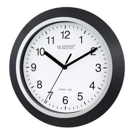 La Crosse Technology WT-3102B Reloj de Pared analógico autoajustable de 25.40 cm WWVB y reinicio automático DST