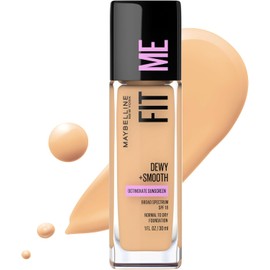 Maybelline Base de Maquillaje Fit Me Dewy + Smooth, 220 Natural Beige, 30 ml, concentrado que humecta y suaviza las áreas más resecas para brindarte un acabado natural, Piel normal a seca