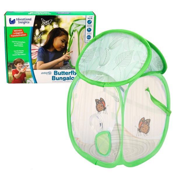 Educational Insights GeoSafari Jr. Butterfly Bungalow, Butterfly Garden Kit, Gift for Kids Ages 4+