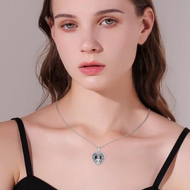 Waysles Heart Locket Necklace That Holds Pictures 925 Sterling Silver Mother and Daughter Locket Amulet with 2 Photo Birthday Gift for Women Girls