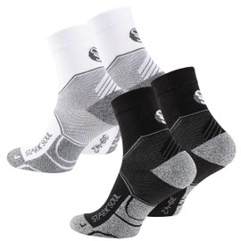 STARK SOUL Unisex Quarter Socks_2144, 2 pairs of mix black / white