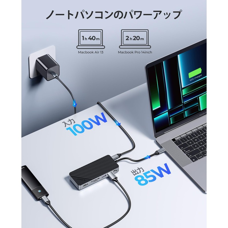 USB C Hub with M.2 SSD Case, ORICO USB-C Docking