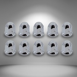 Torque 10 pcs of 33mm Chrome Luxury Screw-on Lug Nut Covers for Volvo (VNL) & International & Peterbilt & Kenworth & Mack & Freightliner (Cascadia, Columbia, M2, FLD) Semi Trucks (TR631-TWLN)