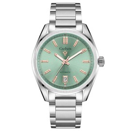 CADISEN Men's Automatic Watch Mechanical Sapphire Glass Waterproof Leisure Classic, 8227 Green, Bracelet