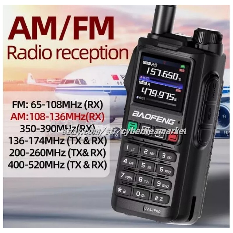 BaoFeng UV18 Pro Max GPS Air Band Walkie Talkie NOAA