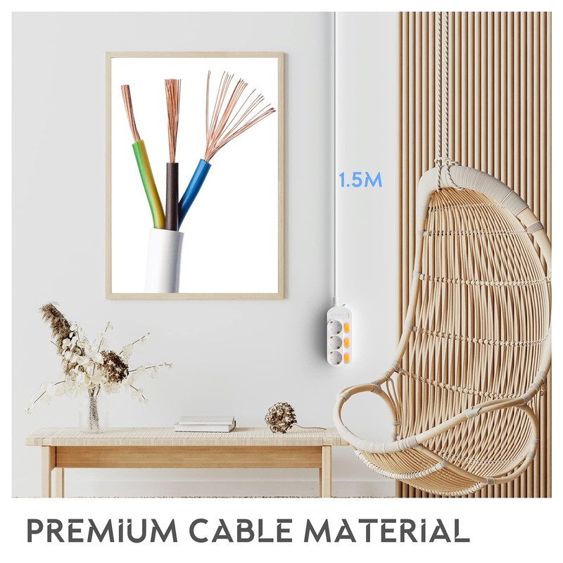 NEUVIELE Multiple Socket 2-6 Way Power Strip Individually Switchable Child