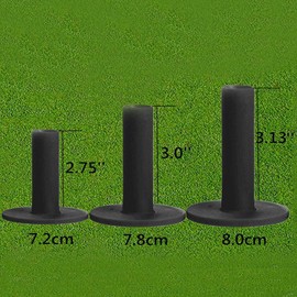 Golf Rubber Tees Driving Range 4 Pack 1.5" 2.25" 2.75" 3.0" Different Size Professional Durable Tee Set for Indoor Outdoor Practice Range Mats (4 Pcs-Black (1.5"+2.25"+2.75"+3.0"))