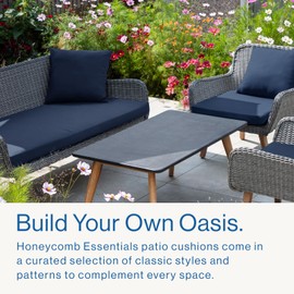 Honeycomb Essentials Outdoor Bench Cushion, 44" x 18", Hampton Texture Neutral Patio Chair Cushion