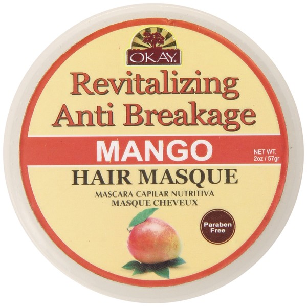 OKAY | Mango Anti-Breakage Hair Masque | For All Hair Types & Textures | Revitalize - Repair - Restore Moisture | With Jojoba Oil | Free of Parabens, Silicones, Sulfates | 2 oz
