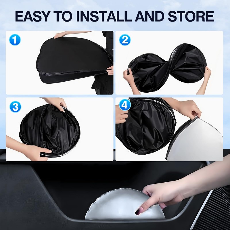 Sunsdrew 8PCS Windshield Sun Shade Kit for 2016-2021 Honda Civic
