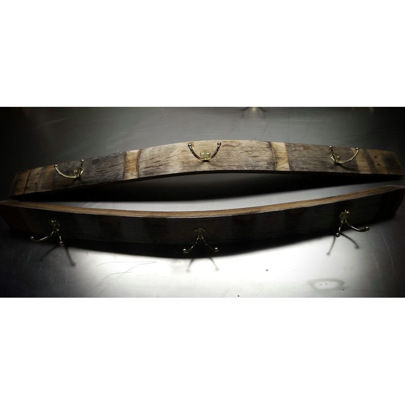 Natural Coat And Hat Rack With Brass Hooks - Made