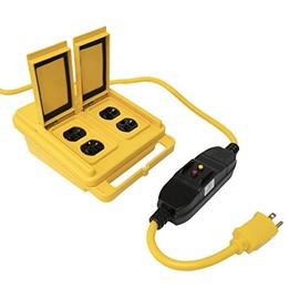 Southwire 28458802 2845 Shock Shield GFCI Outlet Box; Safety Yellow