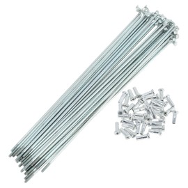 A ABSOPRO 36 Set 14G Bicycle Spokes 179mm Bike Wheel Spokes Galvanized Carbon Steel Silver Tone