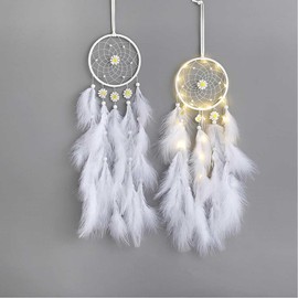 Dream Catcher Wall Hanging Feather Decoration, Hand Knitted, Dream Network, Artistic Feel, Mysterious, Sweet Dream, Happiness, Wind Chime, Maiden Heart, Stylish, Exquisite Room, Bedroom, Home Decor