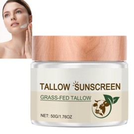 Beef-Tallow Sunscreen Spf 50,A Gentle Formula Suitable for the Whole Family,Organic Grass-Fed Butter Skin Care Cream,Deeply Nourishing Sunscreen Butter,Face Cream for Dry Skin,Facial Moisturizer
