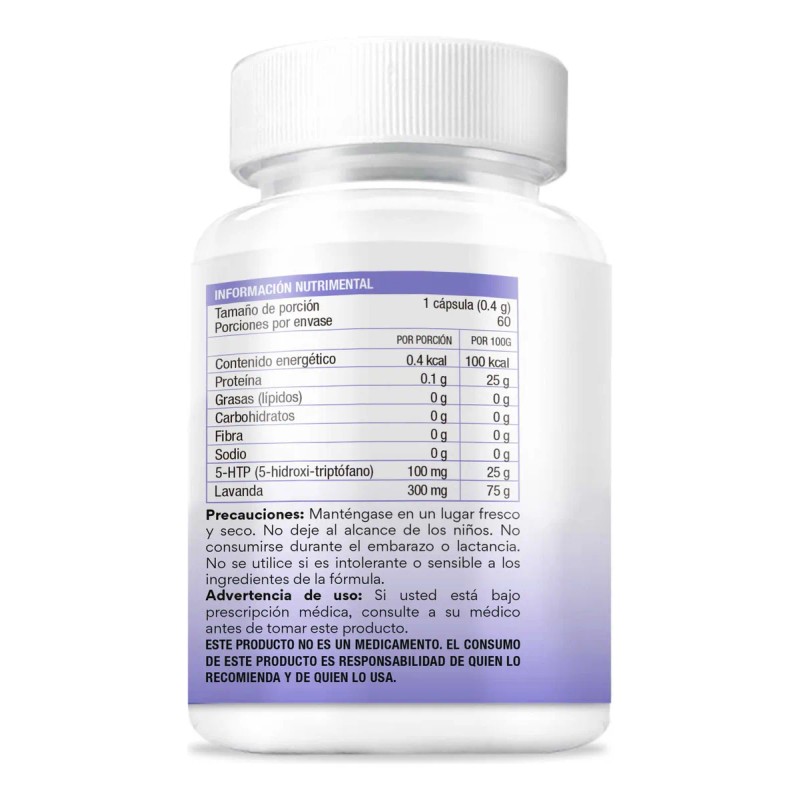 BIO B 5-HTP Lavanda 100mg de 5-HTP (5-hidroxi-triptfano) 300mg de