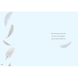 ICG Loss of your Son Sympathy Card - White Feathers and Sentiment Verse Embossed with Foil Details - Eco-Friendly
