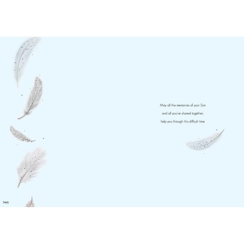 ICG Loss of your Son Sympathy Card - White Feathers