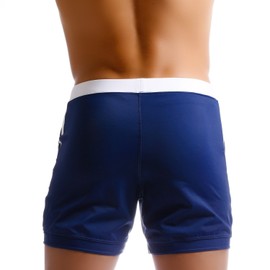 Taddlee Men Swimwear Swimsuits Solid Basic Long Swim Boxer Trunks Board Shorts (XL,Blue)