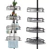 NewHome 4 Tier Steel Tension Pole Shower Caddy Organizer w/
