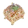 Peacock Trinket Boxes Hand Painted Finish Exquisite Beautiful Rhinestones Hinged