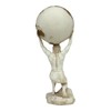 Atlas Titan God Statue Sculpture Figure Grey Patina Cast Marble