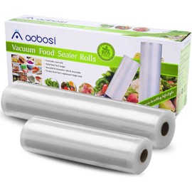 Aobosi Recyclable Vacuum Sealer Bags Vacuum Food Sealer Rolls BPA Free&LFGB Approved Reusable Food Storage Bags 2 Pack Roll 20cmX6m and 28cmX6m,for Sous Vide Cooker and All Vaccum Food Sealer Machines