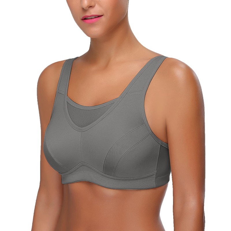 Wingslove Women's Sports Bra without Underwire, Non-Padded, High Impact Bustier,