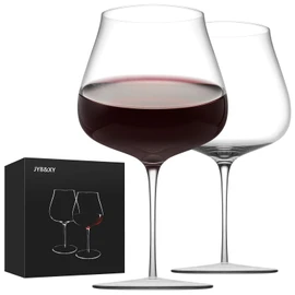 JYB&XY Large ultra-thin wine glasses set of 2,32oz Hand Blown Premium slim-profile extra-fine crystal wine glass Long Stem for men or women Wedding, Anniversary, Christmas Gift Box Give away gifts