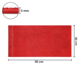 WohnDirect Guest Towel Set 4 Pieces - 4 Guest Hand Towels (30 x 50) - Terry Towelling 100% Cotton - Red
