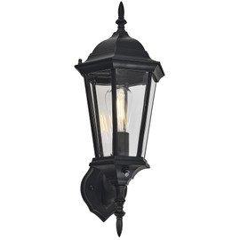 Design House 589556 Oak Creek Outdoor Wall Light Dusk to Dawn Uplight, Black