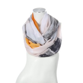 Majea Seasonal Women's Loop Scarf in Various Colours Patterns Tube Scarf Neckerchief in Current Trendy Colours - Orange 25, size: 180 x 90