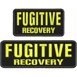 F RECOVERY EMBROIDERY PATCH 9X3 & 6X3 HOOK BACK YELLOW ON BLACK
