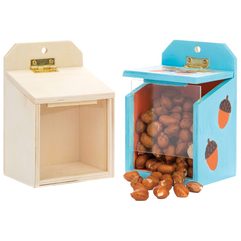 Baker Ross AV441 Wooden Squirrel Feeders - Pack of 2,