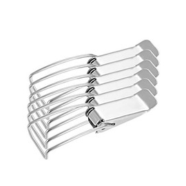 sourcing map Pack of 6 201 Stainless Steel Spring Switching Locking Pack Clamp 86 mm DE DE DE