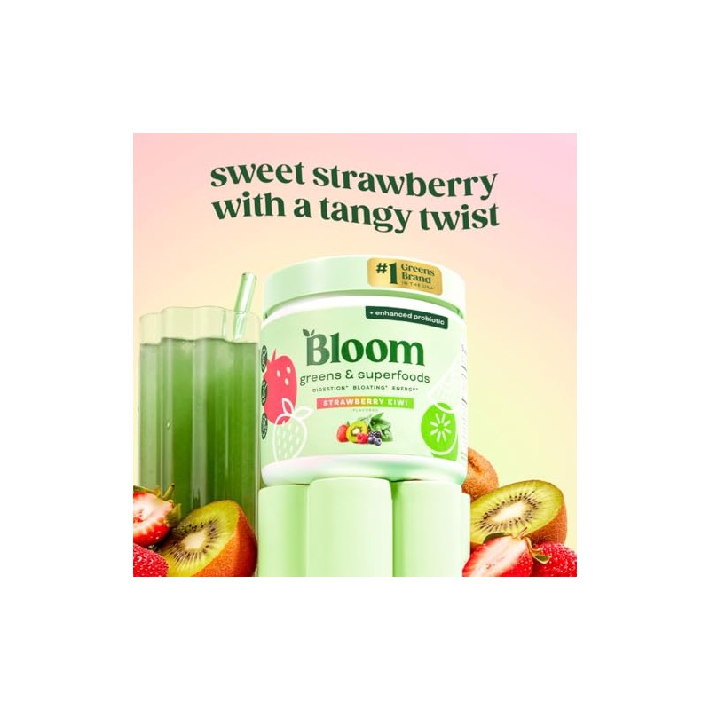 Bloom Jugo Verde en Polvo Sabor Fresa-Kiwi 181 Gramos 30