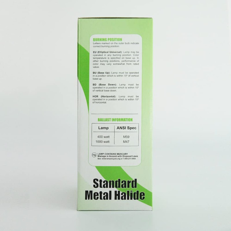 Green Energy Lighting 6 Pack Metal Halide Lamp 360W ED37